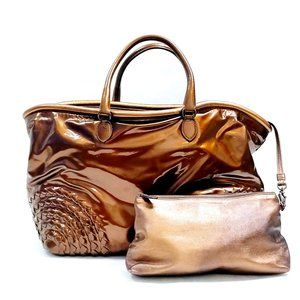 Bottega Veneta Tote & Pouch.PRELOVED USED CONDITION. FREE FERRAGAMO SILK SCARF